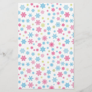 Christmas Holiday Snowflake Pattern Stationery