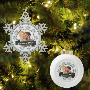 Christmas Holiday Snowflake Pewter Christmas Ornament