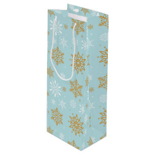 Christmas Holiday Snowflakes Wine Gift Bag