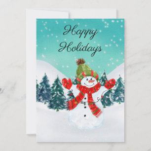 Christmas Holiday Snowman Happy Holidays Card