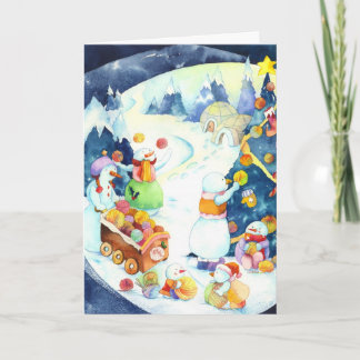 Christmas Holiday Snowman Land Card