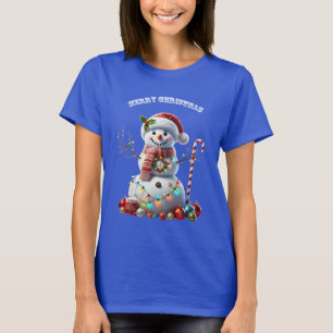 Christmas Holiday Snowman with Decorations URM T-Shirt