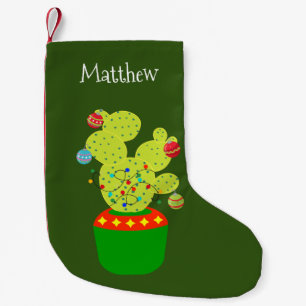 Christmas Holiday Southwestern Cowboy Cactus Small Christmas Stocking