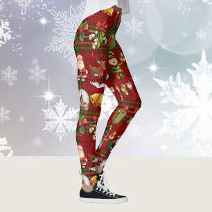 Christmas Holiday Spirit Red & Green Plaid Leggings