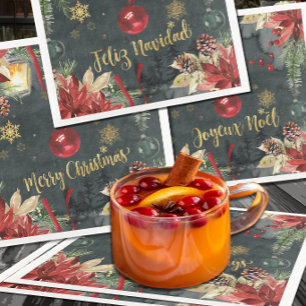 Christmas Holiday Splendour Feliz Navidad Napkin