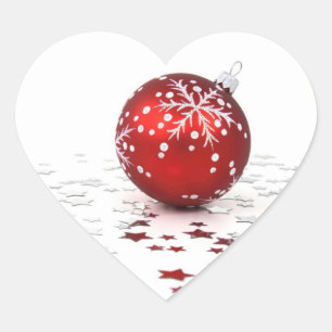 Christmas Holiday Stars Heart Sticker