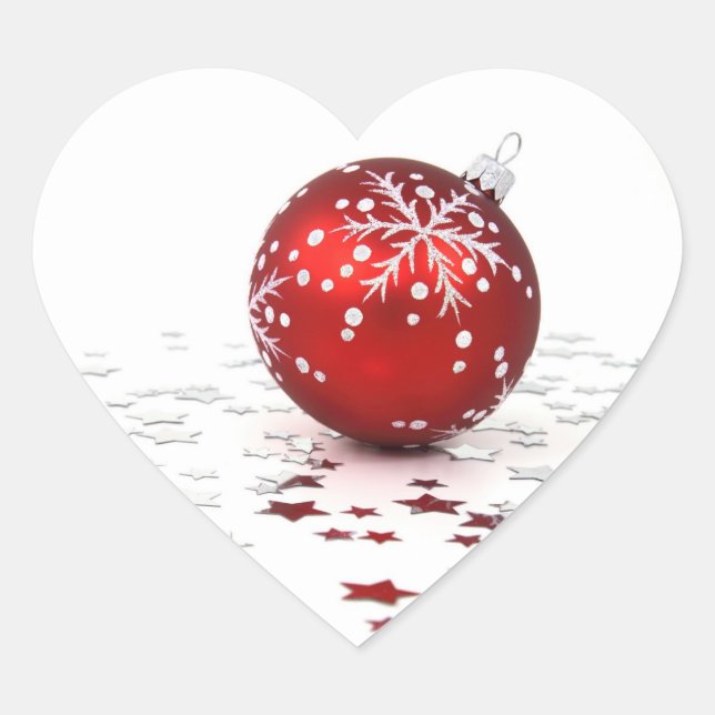 Christmas Holiday Stars Heart Sticker (Front)