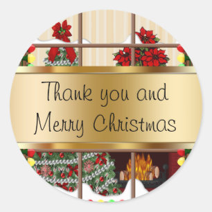 Christmas Holiday Stickers Thanks
