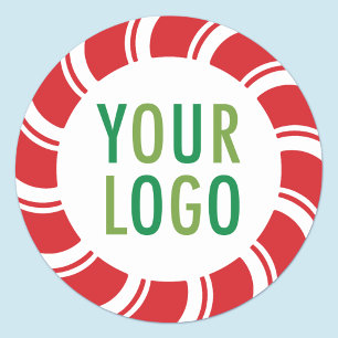 Christmas Holiday Stickers with Logo Candy Cane