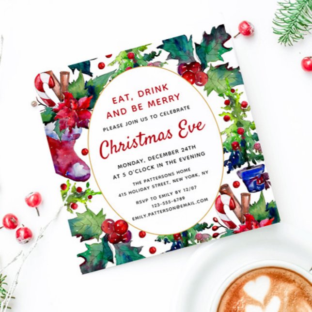 Christmas Holiday Stocking | Christmas Eve Dinner Invitation (Creator Uploaded)