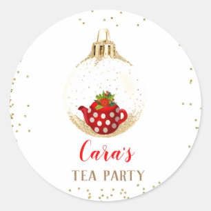 Christmas Holiday Tea Party Stickers