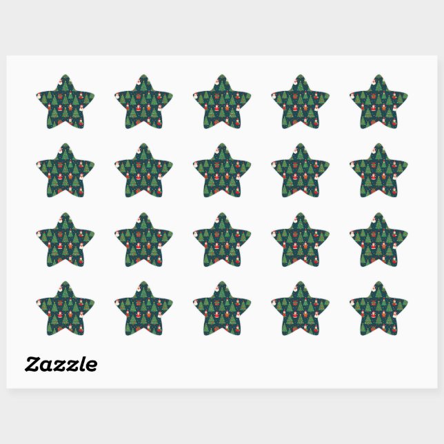 Christmas Holiday Theme Star Sticker (Sheet)