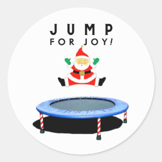 Christmas Holiday Trampoline Gymnastics Classic Round Sticker