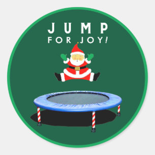 Christmas Holiday Trampoline Gymnastics Classic Round Sticker