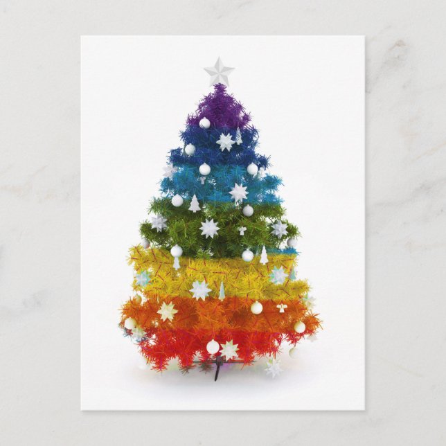 christmas holiday tree colours happy joy postcard (Front)