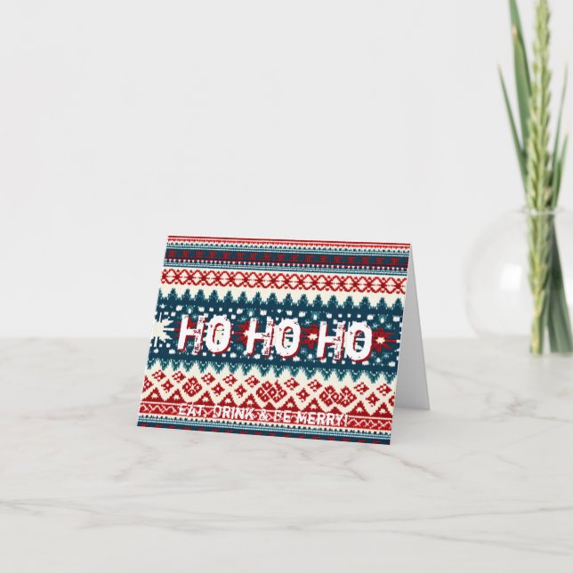 Christmas Holiday Ugly Sweater Party Card (Front)