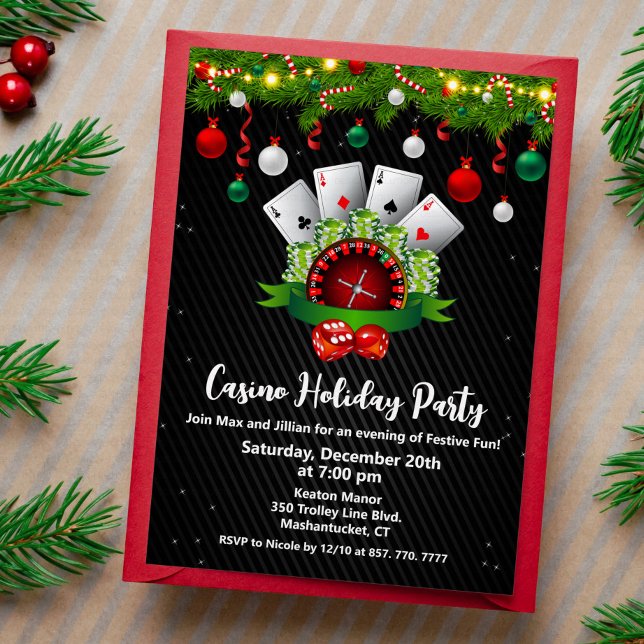 Christmas Holiday Vegas Casino Party Invitation (Creator Uploaded)