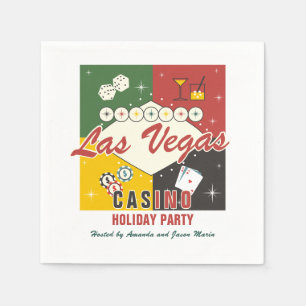 Christmas Holiday Vegas Casino Poker Night Party Napkin