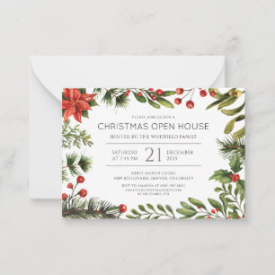 Christmas Holiday Watercolor Red Berries Card