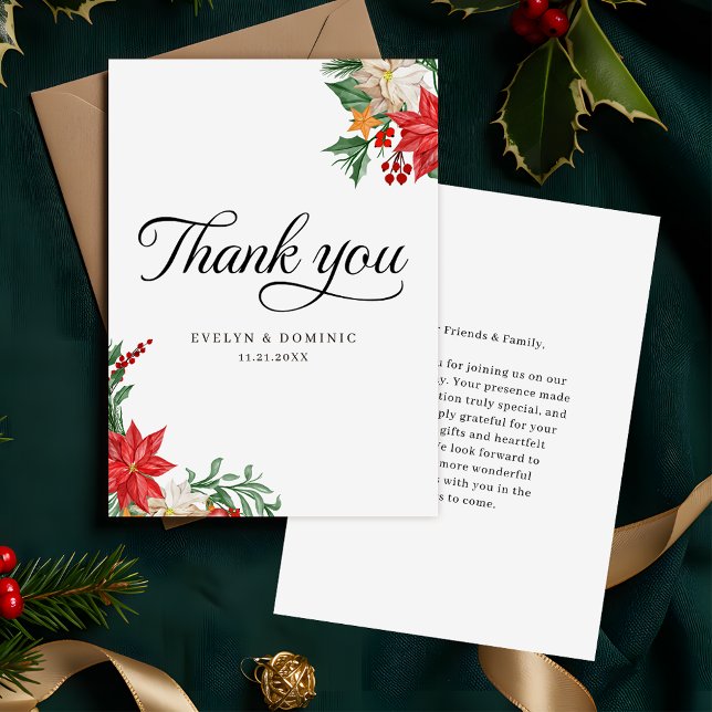 Christmas Holiday Wedding Budget Thank You Card (Creator Uploaded)