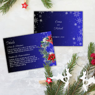 Christmas Holiday Wedding Details Card