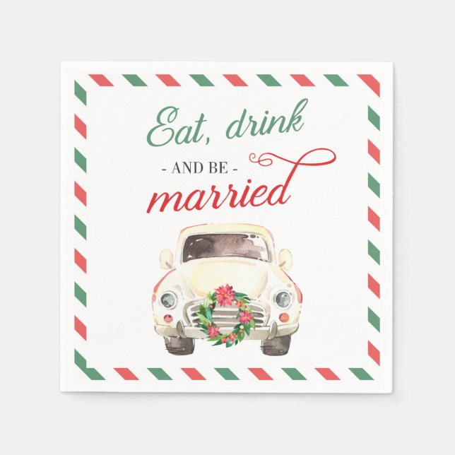 Christmas Holiday Wedding Party Cocktail Table Napkin (Front)