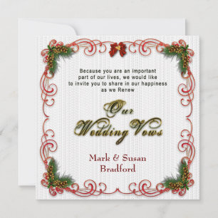 Christmas/Holiday Wedding Renewing Vows Invitation