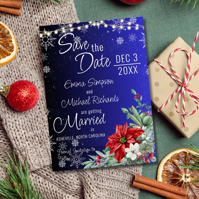 Christmas Holiday Wedding Save the Date Invitation (Creator Uploaded)