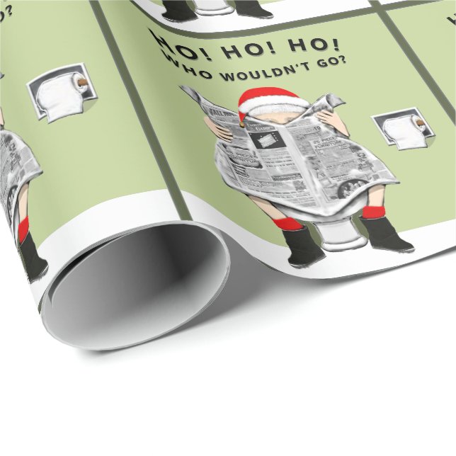 Christmas Holiday White Elephant Gift Wrapping Paper (Roll Corner)