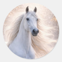 Christmas Holiday White Horse in Snow