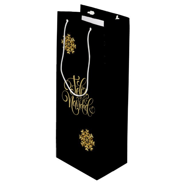 Christmas Holiday Wine Gift Bag (Front Angled)