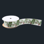 Christmas Holiday Winter Botanical Greenery Satin Ribbon<br><div class="desc">A decorative ribbon for the Christmas holiday season featuring hand-painted botanical watercolor illustrations of winter greenery,  pine cones and spruce branches and berries.</div>