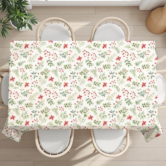 Christmas Holiday winter flowers – Kitchen Decor Tablecloth (Creator Uploaded)