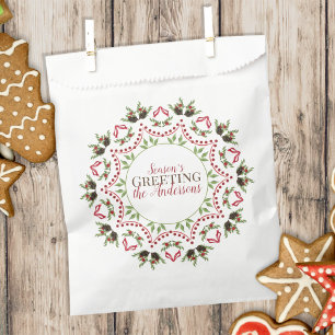 Christmas Holiday Winter Greenery Holly Berries Favour Bags