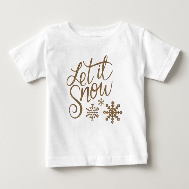 christmas holiday winter snow baby T-Shirt (Front)