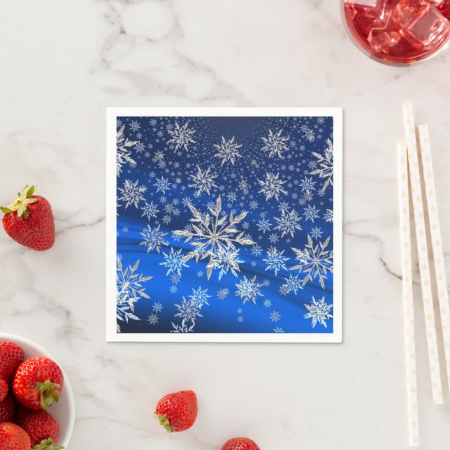 Christmas Holiday Winter Snow Flakes Napkin (Insitu)