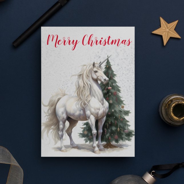 Christmas Holiday Winter Unicorn Card (Creator Uploaded)