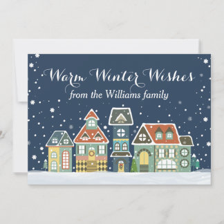 Christmas Holiday Winter Village Card