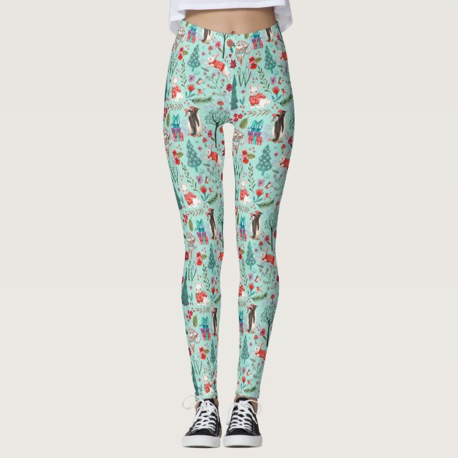 Christmas Holiday | Woodland Animals | Leggings (Front)