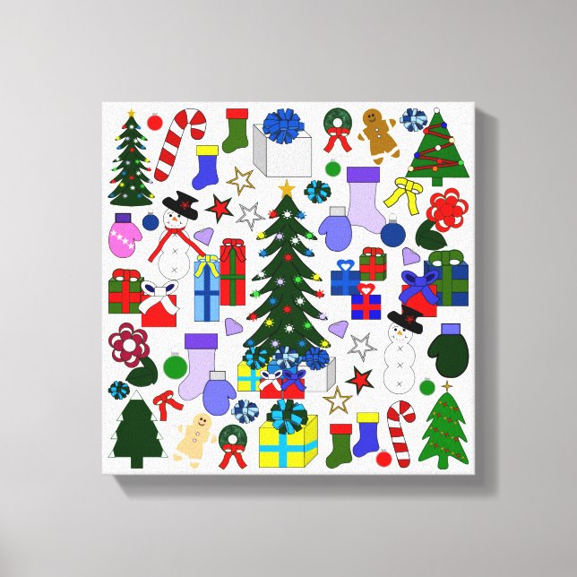 Christmas Holiday Wrapped Canvas Picture (Front)