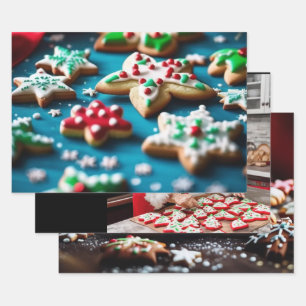 Christmas Holiday Wrapping Paper Set of 3