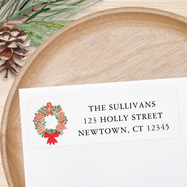 Christmas Holiday Wreath Return Address  (Creator Uploaded)