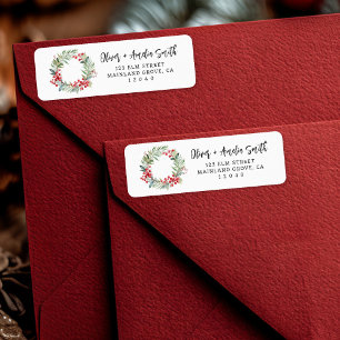 Christmas Holiday Wreath Return Label