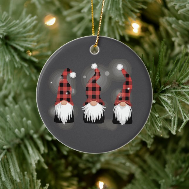 Christmas Holiday Xmas Funny Winter Gnome Lover Ceramic Tree Decoration (Tree)