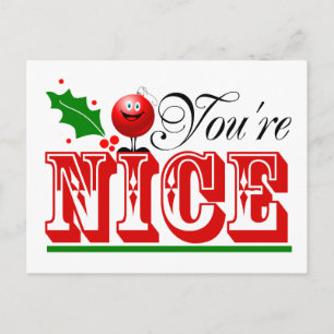 Christmas Holiday Xmas Naughty Nice Postcard