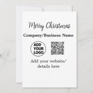 Christmas holidays add business logo name q r code invitation
