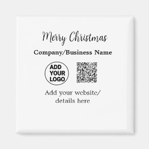 Christmas holidays add business logo name q r code magnet