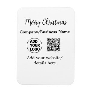 Christmas holidays add business logo name q r code magnet