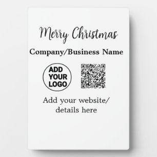 Christmas holidays add business logo name q r code plaque