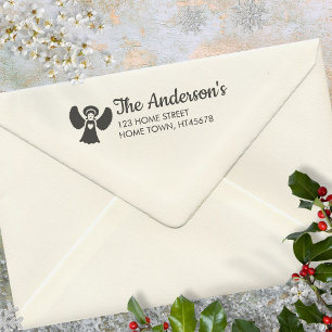 Christmas Holidays Angel Name Return Address Self-inking Stamp